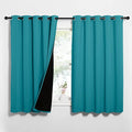 NICETOWN Peacock Teal 100% Blackout Lined Curtains, 2 Thick Layers Completely Blackout Window Treatment Thermal Insulated Drapes for Kitchen/Bedroom (1 Pair, 62" Width x 63" Length Each Panel) by NICETOWN
