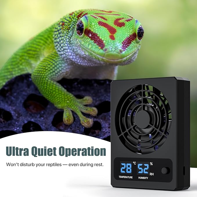 Reptile Humidity Control Fan for Terrariums, Quiet Airflow System for Tanks and Enclosures, Black - Image 6