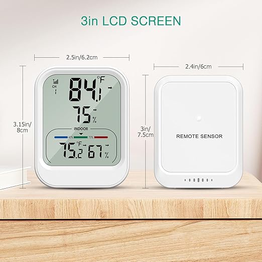 ORIA Digital Thermometer Hygrometer, Wireless Indoor Outdoor Thermometer, Temperature Humidity Monitor with MAX/MIN Record, ℃/°F Switch, Comfort and Trend Indication, for Home, Cellar, Greenhouse - Image 6
