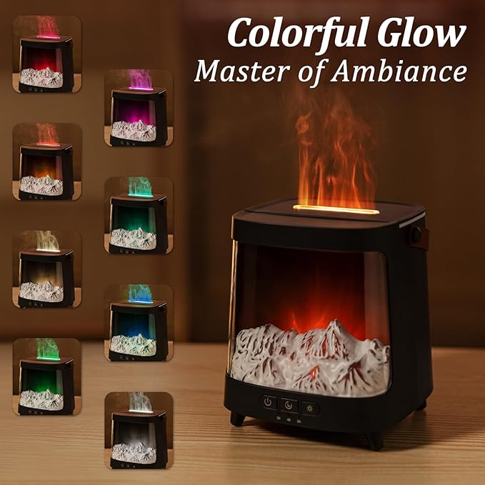 Essential Oil Diffuser for Home, Bedroom Humidifiers, Air Scent Aroma Aromatherapy Ultrasonic Machine Timer Small Mini difusor de Aromas para casa Living Room Office Decor Gifts Fireplace Aurora - Image 5