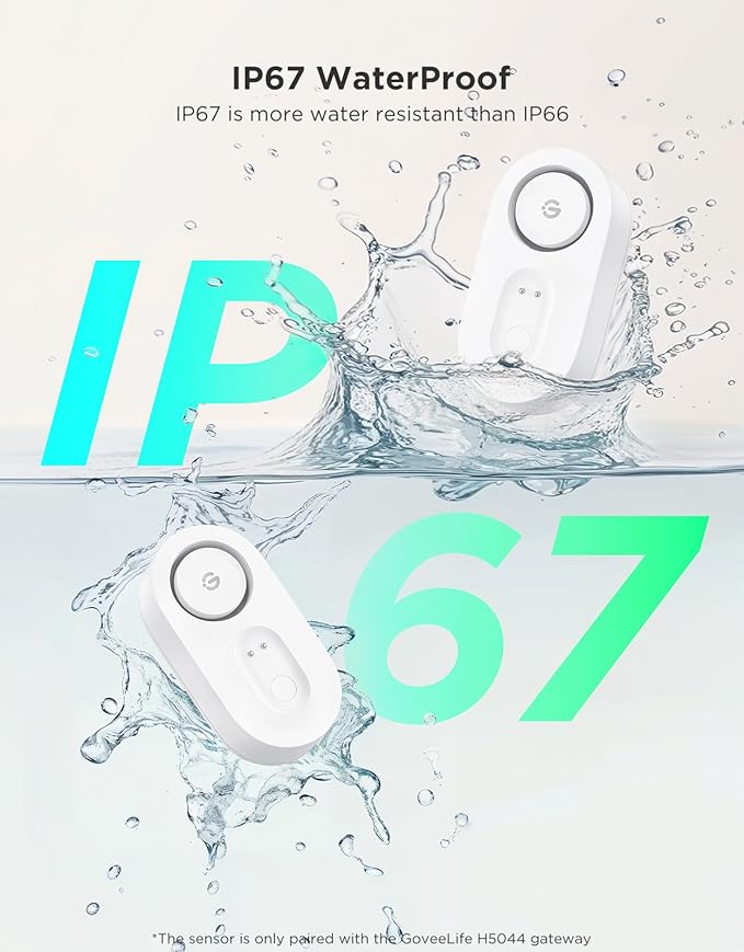 GoveeLife Water Leak Detector with 105dB Adjustable Alarm, Water Alarm with Dual Sets Sensor Probes Leaks and Floods. Suit for Home, Basement, and Kitchen(Cannot Connect to Wi-Fi Directly) - Image 5