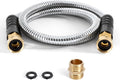 Cesun Short Garden Hose 3 feet, Small Metal Leader Hose, Drinking Water Hose, Flexible, Lightweight Stainless Steel Water Pipe for RV, Outdoor, Yard, 3ft x 5/8", Female to Female by Cesun
