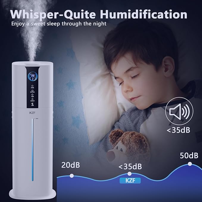 9L Smart Humidifiers for Bedroom Large Room, 2.3Gal Cool Mist Top Fill Diffuser App & Remote Control, 3 Mist Modes, Quiet Humidifier for Home Office Plant (APP White) - Image 8
