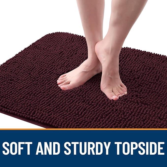 OLANLY Dog Door Mat for Muddy Paws 40x32, Absorbs Moisture and Dirt, Absorbent Non-Slip Washable Doormat, Quick Dry Chenille Mud Mat for Dogs, Entry Indoor Entryway Carpet for Inside Floor, Russet - Image 4