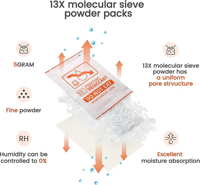 30Pcs 5 Gram 13X Molecular Sieve Powder Packs for 3D Printer Filament Storage, 3D Printer Filament Dryer - Image 3