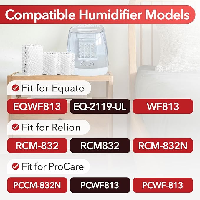 12 Pcs WF813 Humidifier Replacement Filters, Fit for Equate EQWF813 Relion RCM-832/RCM-832N ProCare PCCM-832N, Cool Mist Humidifiers - Image 3