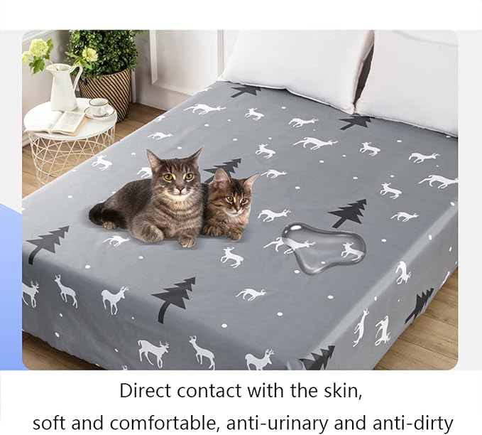 SIELUNO Waterproof Bed Sheet Flat Sheets Lightweight, Mattress Protector Sheet Bed Cover, Furniture Protector Covers for Full Size Bed-B-230x250cm(90x98in) - Image 7
