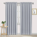DWCN Blackout Curtains for Living Room Thermal Insulated, Energy Saving & Noise Reducing Bedroom Curtains, Silver Grey, W 70x L 84 Inch, Set of 2 Rod Pocket Curtain Panels by DWCN