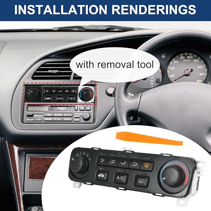 A/C Heater Climate Control Module Compatible with 2001-2002 Honda Accord Replace# 79600-S84-A21ZA - Image 6