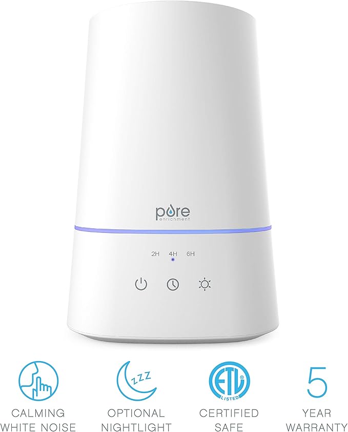 Pure Enrichment HUME Max - Easy Top-Fill Ultrasonic Cool Mist Humidifier, 3.7-L (1 Gallon) Water Tank, 3 Mist Settings, & Auto Shut-Off Timer - Ideal for Large Bedrooms, Nurseries & Dry Areas (White) - Image 3