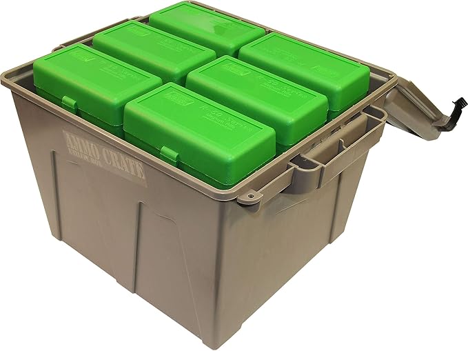 MTM ACR12-72 Ammo Crate Utility Box |Dry Storage of Gear | Carries 100lbs of gear| Stackable, four tie down points | Double padlock tapped for security | Dark Earth - Image 4