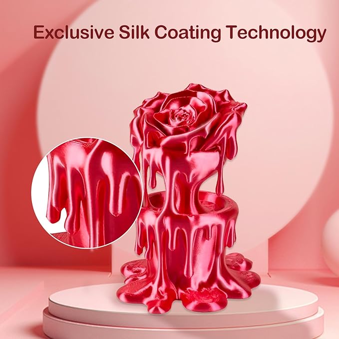ERYONE Silk PLA Filament for 3D Printer, 1.75mm +/- 0.03mm, 1kg (2.1LBS)/Spool, Silk Metallic Fuchsia - Image 2
