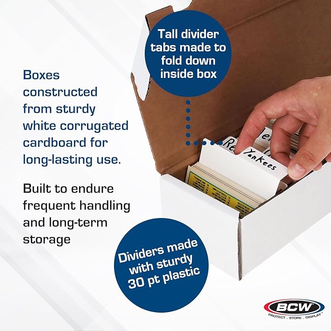 BCW 800ct Trading Card Storage Box & Horizontal Card Dividers – 6 Boxes & 30 Dividers | Sports Card, TCG & CCG Organizer | Trading Card Storage Solution - Image 4