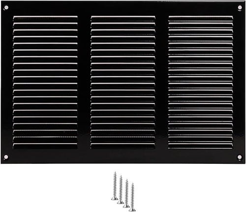 10x6 Vent Cover (Duct Opening) - Black HVAC Return Air Grille for Wall and Ceiling - Metal AC Vent Cover with Mesh - Rectangular Air Register - External Dimensions: 11.81" W x 7.87" H by TURvent