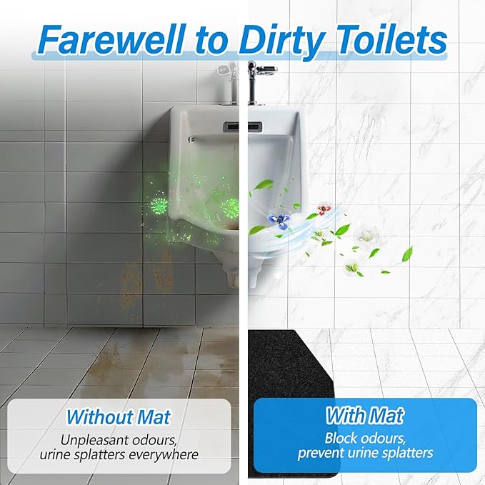 Urinal Mats for Men Bathroom,Urinal Floor Mats,Non-Slip Water Deodorization Urinal Mats,Disposable Urinal Mats for Men Bathroom,Mens Urinal Carpets Large 17Inch x 20.5Inch - Image 4
