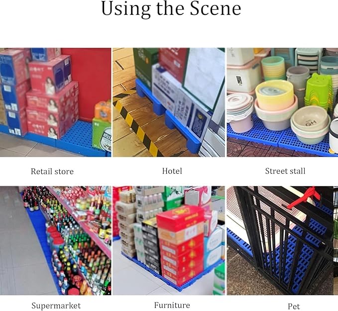 LNNW Plastic Pallet, Storage Rack, Waterproof Sturdy Grill, Moisture Barrier, Portable Floor Pallets for Garage Supermarket Basement(50x42x12cm) - Image 5
