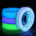 AMOLEN Glow in The Dark Multicolor Fast Change 3D Printer Filament 1.75mm, 5 Meter Green, Blue and Blue Purple Bundle, 1.75mm PLA Filament, 3D Glitter Printing Filament 200g X 4 Pack by AMOLEN