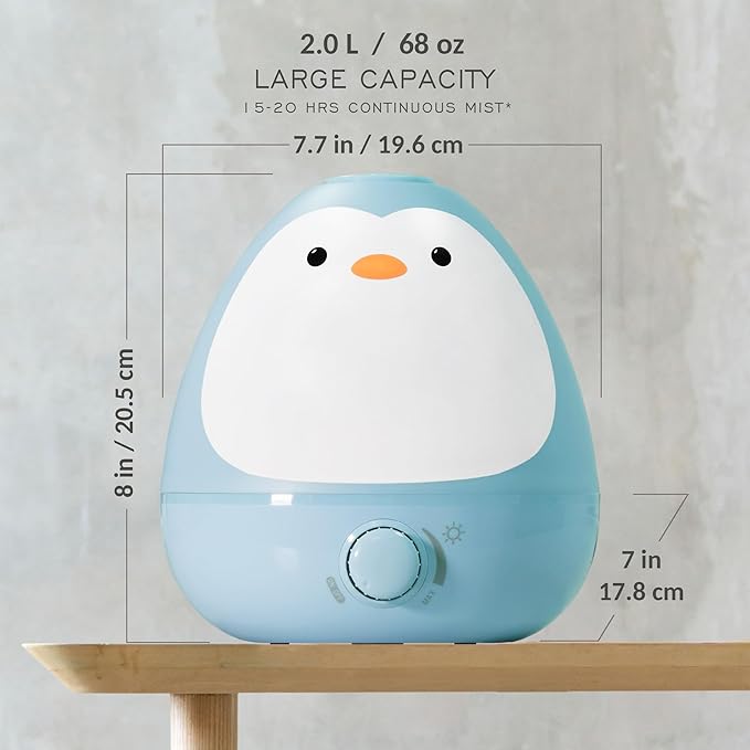 Earnest Living Baby 3-in-1 Cool Mist Humidifier with Essential Oil Diffuser + Nightlight, BPA Free Phenol Free Humidifier for Kids Bedroom, Nursery + Large Rooms, Whisper-Quiet, Auto Shut Off - Image 3