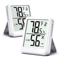 2-Pack Room Thermometer Indoor Hygrometer for Home, Temperature Humidity Meter, Humidity Gauge, Digital Room Temperature Monitor Sensor for Baby Nursery Car Plant - AAA Battery Included by Ayawiss