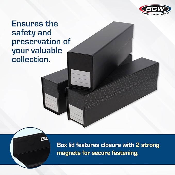 BCW QuickFold® Card Storage Boxes for Magnetics & Toploaders – 3 Pack | Trading Card Holder Box with Magnetic Closure | Easy Fold Assembly for Sports and TCG Cards - Image 5