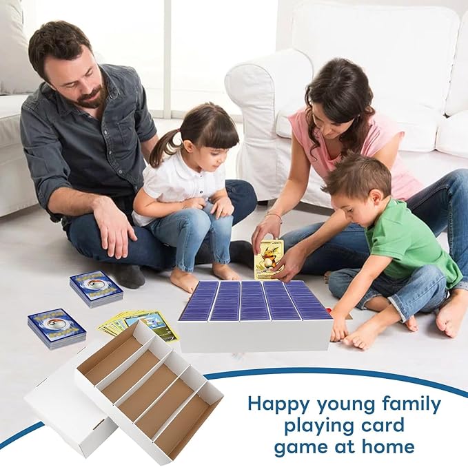 6 Pack Card Storage Box, 3700 Count Trading Card Storage Box White Sports Storage Card Box Organizer Sorting Tray Cards Sleeve Cases Box for Storing Protecting and Organizing Soccer Cards - Image 7