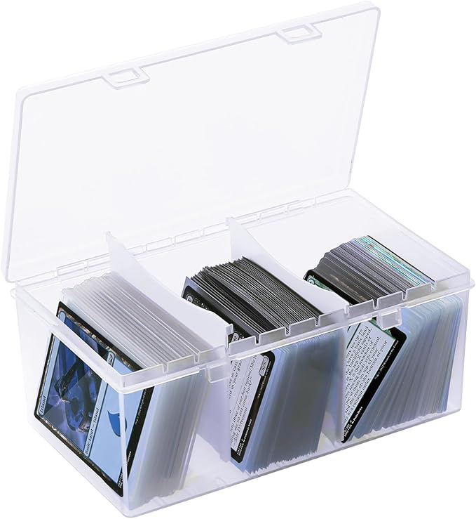Toploader Storage Box for 100 + 3" x 4" 35pt Rigid Card,Trading Card Storage Box with Dividers for 500+ Baseball Card Case,Playing Card Case for MTG, Sport Cards,Game Cards 1 PACK by CDBXPRG