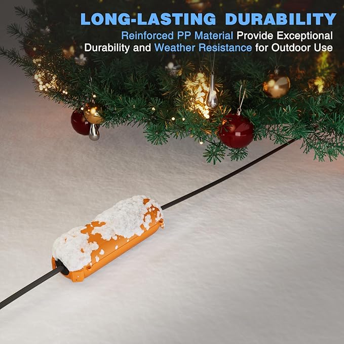Flemoon [3 Pack] Outdoor Extension Cord Safety Cover with Waterproof Seal, Weatherproof Electrical Connection Box to Protect Outdoor Outlet, Plug, Socket, Christmas Holiday Decoration Light, Orange - Image 7