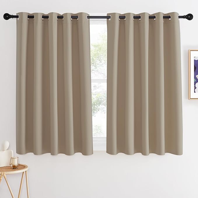 NICETOWN Blackout Curtains 54 Inches Long, Thermal Insulated Room Darkening Curtains for Bedroom, Window Treatment Drapes for Living Room Nursery (W66 x L54 Inch, Taupe, 1 Panel) by NICETOWN