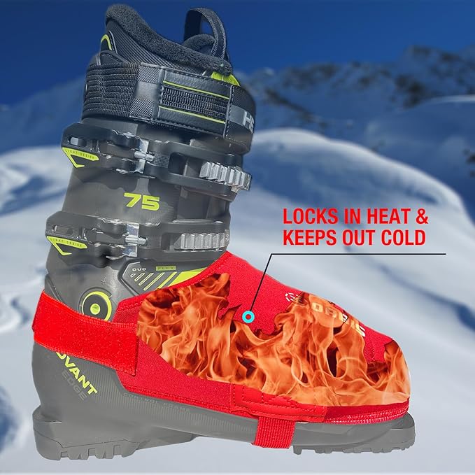 Orbis Ski Boot Covers for Warmth, Insulated Neoprene Boot Glove Heater Dryer with Inner Pouches for Holding Warmers - Image 6