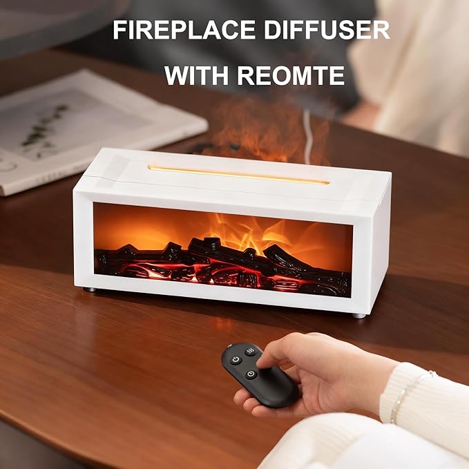 Fireplace Aroma Essential Oil Diffuser, 150ml Ultrasonic Humidifier, Scent Aroma Diffuser with Remote Control & Timer for Home, Bedroom, Office, Yoga - Image 5