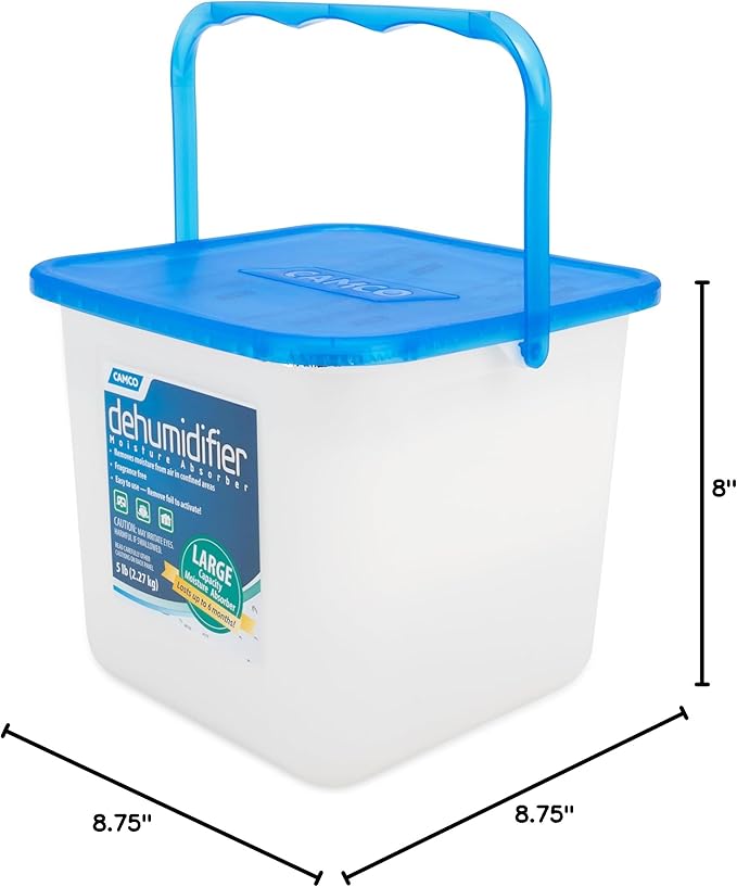 Camco Moisture Absorber Bucket - Features Fast-Acting Moisture-Absorbing Agent - No-Fragrance Beads – Use with RV Storage,Camper Organization & More (44282),(Pack of 4) - Image 9