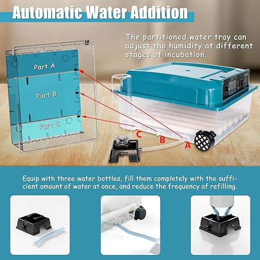 Incubators for Hatching Eggs,36 Egg Incubator,Automatic Egg Turning,Temperature & Humidity Control,Abnormality Monitoring,Egg Candle,Professional Incubator for Chicken,Duck,Geese,Quail - Image 7