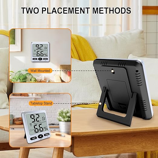 Urageuxy Hygrometer Thermometer Room Thermometer Indoor with Jumbo Display Temperature Humidity Meter for Home, Greenhouse, Baby Room, Office, Cellar - Image 4