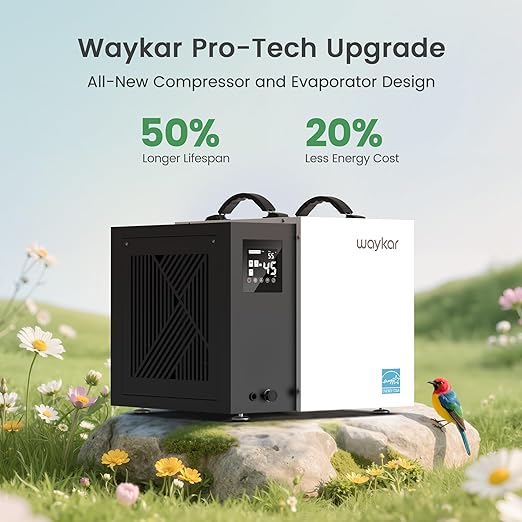 Waykar 70 Pint Energy Star Crawl Space Dehumidifier with Drain Hose, Commercial Dehumidifier for Basements and Home, for Spaces up to 5000 Square Feet, Smart Humidity Control - 5-Year Quality Coverage - Image 6