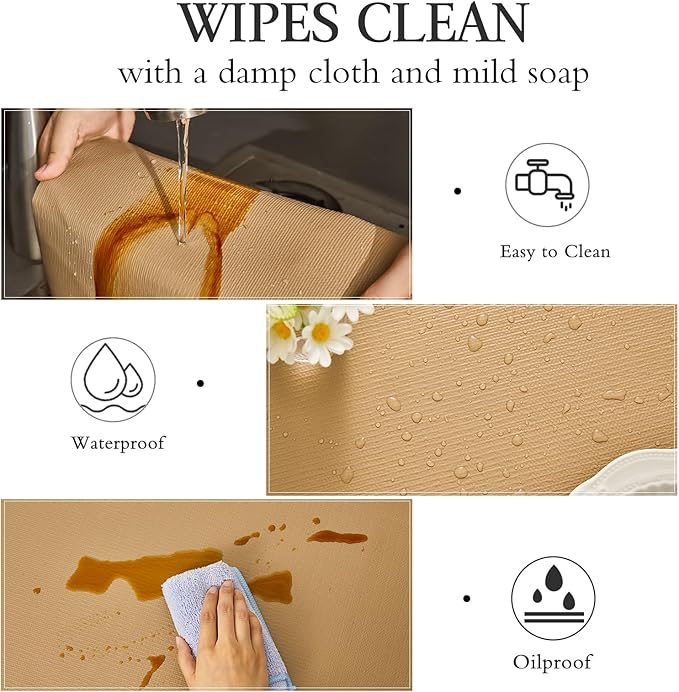 Beautysaid Shelf and Drawer Liner for Kitchen Cabinet, Non Adhesive Non Slip Shelf Paper Waterproof Washable Thickened for Dresser Pantry Shelve Bathroom Protector Liner(Beige,12 in x 20FT) - Image 9