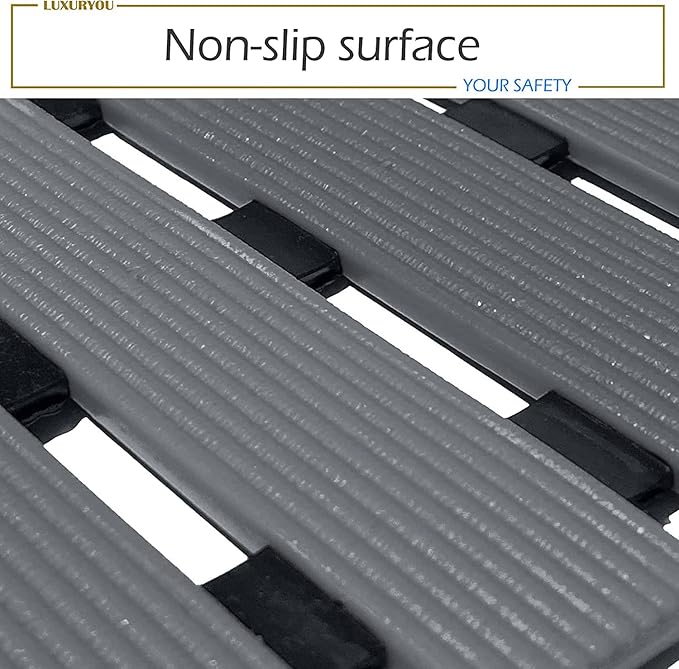 Non Slip Bathtub Mat | Double-Layered Shower Floor Mat with Suction Cups | EZ-Dry Construction | Non-Toxic, BPA, Latex, Phthalate, PVC Free (Mist) - Image 5