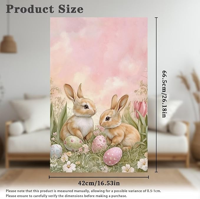 Easter Bunny Recliner Chair Protector Non-Slip Headrest Cover for Reclining Chair Stain Resistant Sofa Protective Slipcover Easy to Install Easter Decor - Image 5