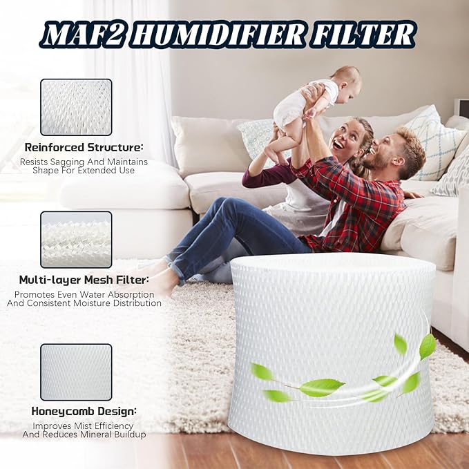 MAF2 Humidifier Filter Replacement for AIRCARE Essick Air Moist Air MA0800 MA0600 MA08000 MA0601 for Kenmore 15408 15508 154080 17006 29706 29988 Series Humidifier Super Wick Filter (2-Pack) - Image 4