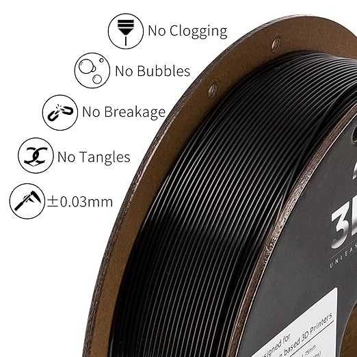 INLAND Micro Center PLA+ 3D Printing Filament 1.75mm - PLA Pro Dimensional Accuracy +/- 0.03 mm - 1kg Cardboard Spool (2.2 lbs) (2 Pack Black, 1.75mm) - Image 4