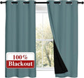 NICETOWN 100% Blackout Curtains 54 inches Long, Double-Deck Completely Blackout Window Treatment Thermal Insulated Lined Drapes for Small Window (Aqua, 1 Pair, 42 inches Width Each Panel) by NICETOWN
