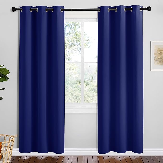 NICETOWN Navy Blue Blackout Curtains 78 inches Length for Bedroom, 2 Panels, 42" Wide, Thermal Insulated Decoration Drapes for Office Window by NICETOWN