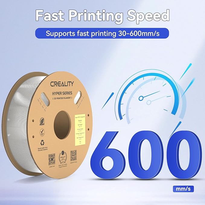 Official Creality Transparent Filament Hyper PETG Filament Clear 1.75mm, High Speed 600mm/s 3D Printer Filament PETG, 1kg(2.2lbs)/Spool, Dimensional Accuracy ± 0.05 mm - Image 3