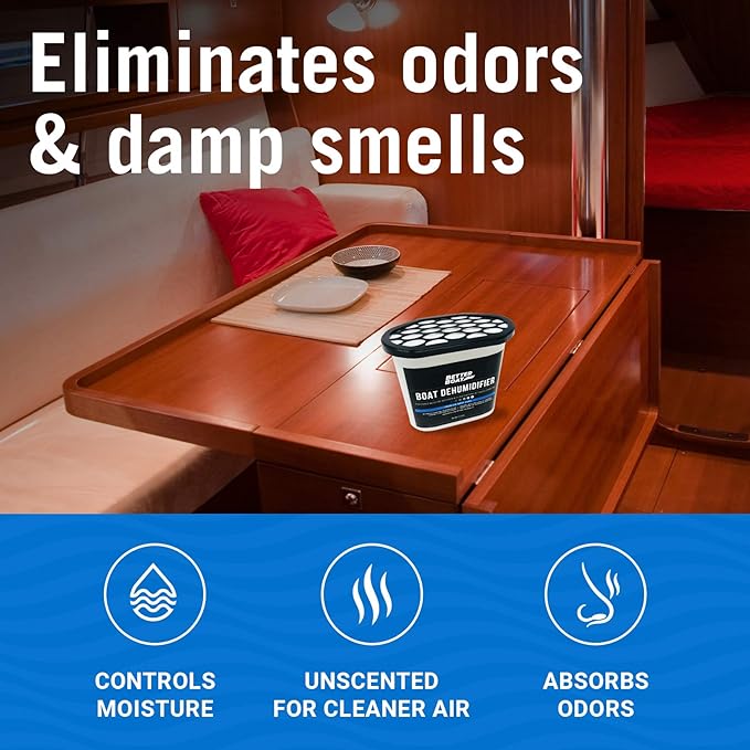 Moisture Absorber with Activated Charcoal Dehumidifier Bucket, Unscented Odor Absorber for Closet Basement Bathroom Boat RV, Disposable No Refill - Better Boat - Image 8