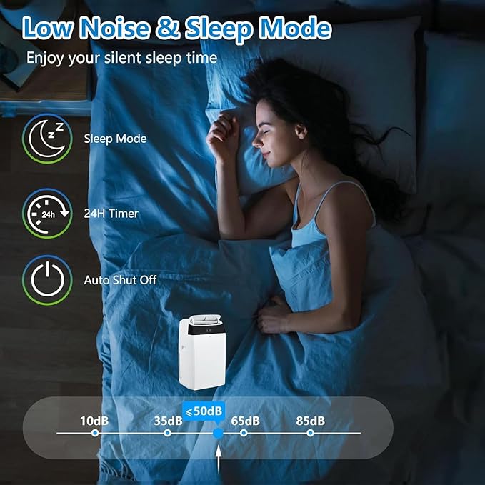 14,000 BTU Portable Air Conditioner Cools up to 750 Sq.Ft, 3-in-1 Quiet Portable AC Unit with Remote Control & Installation Kits for Large Room, 3 Speed, Auto Swing, 24H Timer - Image 4