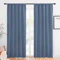 NICETOWN Blackout Curtains Window Draperies - Window Treatment Thermal Insulated Solid Room Darkening Drapes for Bedroom (Stone Blue, Set of 2 Panels, 52 by 84 inches Long) by NICETOWN
