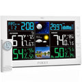 Weather Station Wireless Indoor Outdoor, Indoor Outdoor Thermometer Wireless, Home Atomic Clock Weather Stations, Temperature Humidity Barometer Inside Outside Thermometers, White with 1 Sensor by FOKEYDIRECT