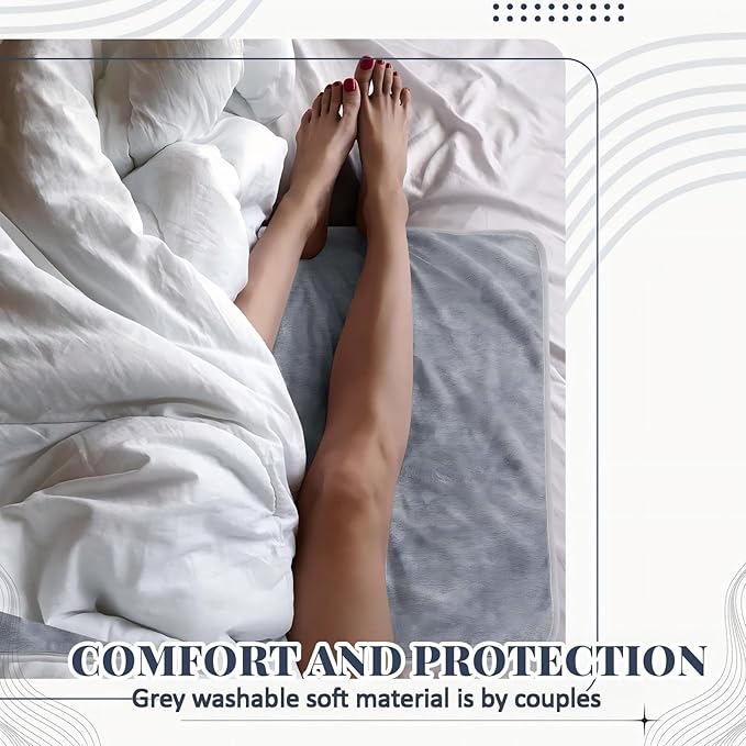 1 Pcs Waterproof Mat Reusable Stainproof Blanket Quiet Easy Use Mattress Protector for Multi Functional Bed Sheet (52 x 82 in,Grey) - Image 5