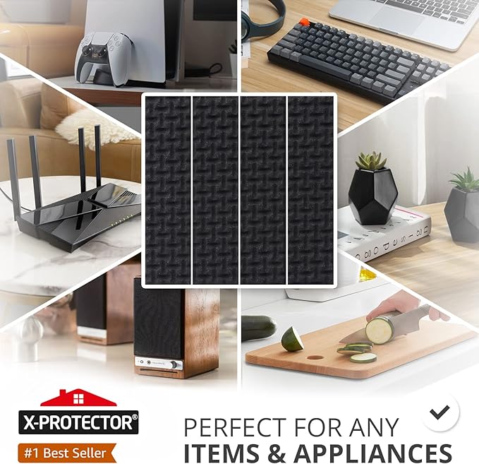 X-PROTECTOR Non-Slip Furniture Pads 8 PCS 1” x 4” - Rubber Furniture Grippers - Self-Adhesive Floor Protectors Grips for Furniture Feet! - Image 2