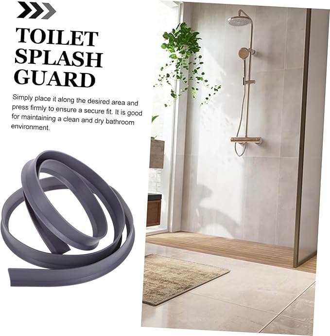 Amosfun Water Retaining Strip for Shower and Bathtub Self-Adhesive Splash Guard for Wet and Dry Separation Strong Adhesion Easy Installation Height Water Containment - Image 8