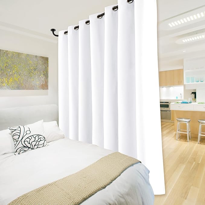 NICETOWN Full Shading Curtains for Patio Door, Super Heavy-Duty Thermal Backing Sliding Glass Door Drape, Privacy Assured Window Treatment(1 Panel, 100 inches W x 84 inches L, Pure White) - Image 6